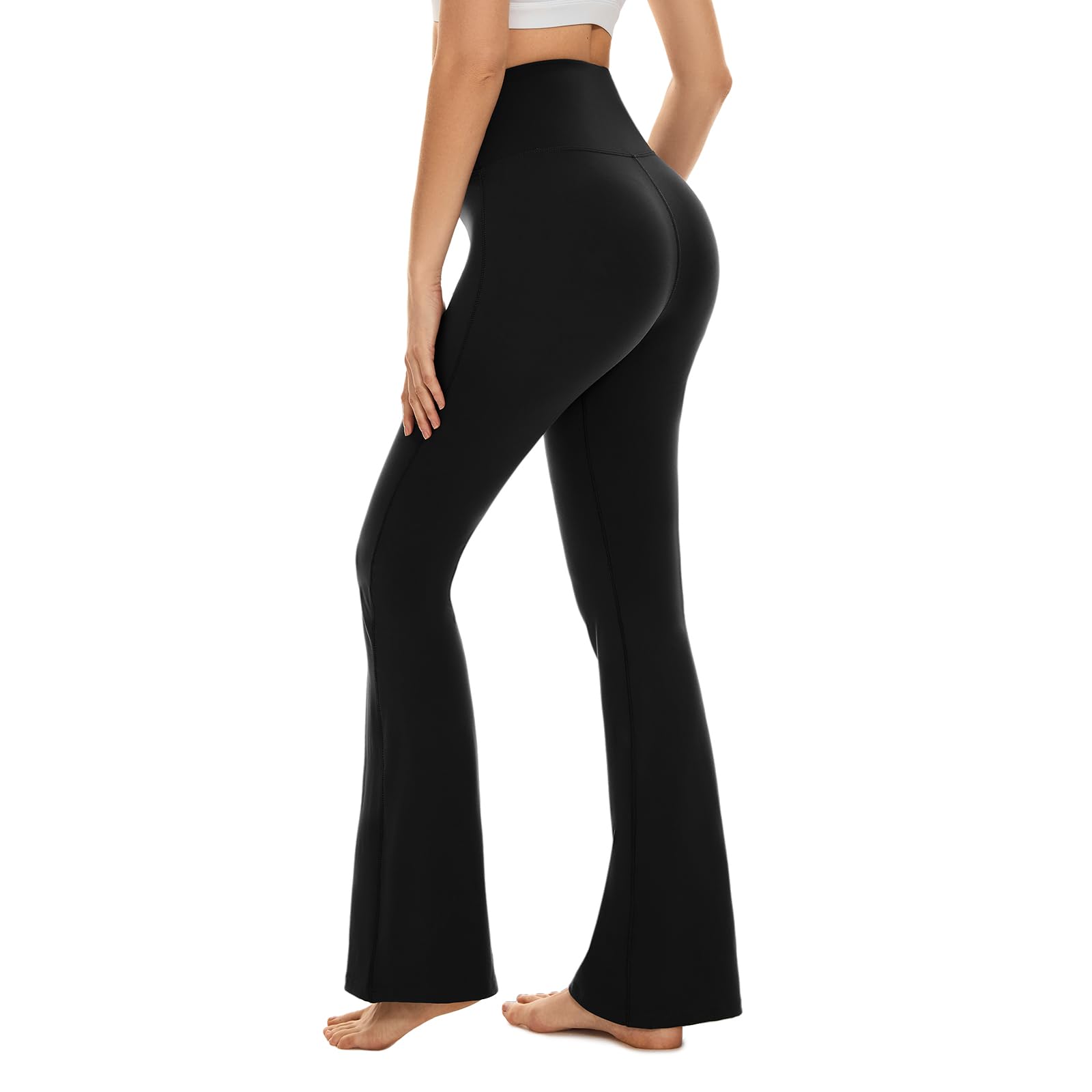 Cross-Waist Flared Leggings
