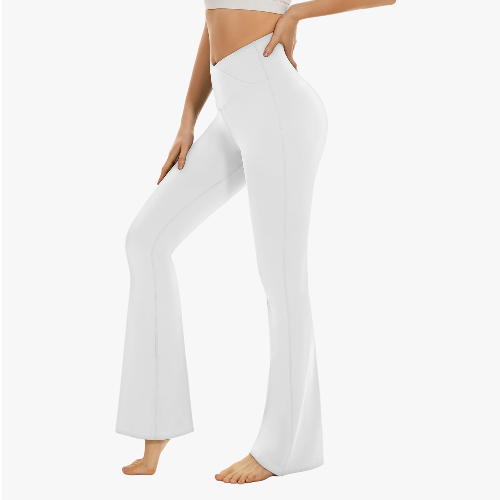 Cross-Waist Flared Leggings