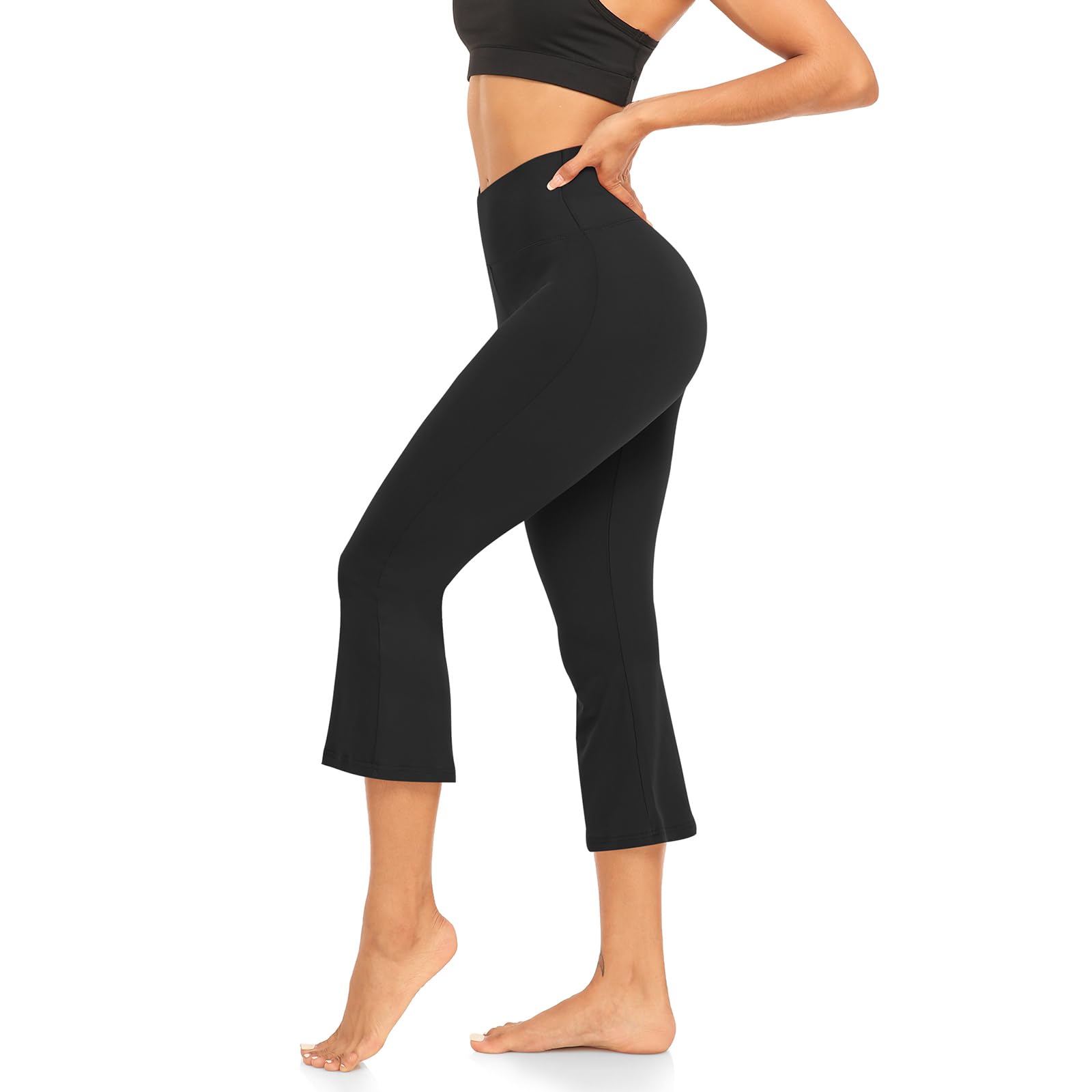 Cross-Waist Flared Leggings