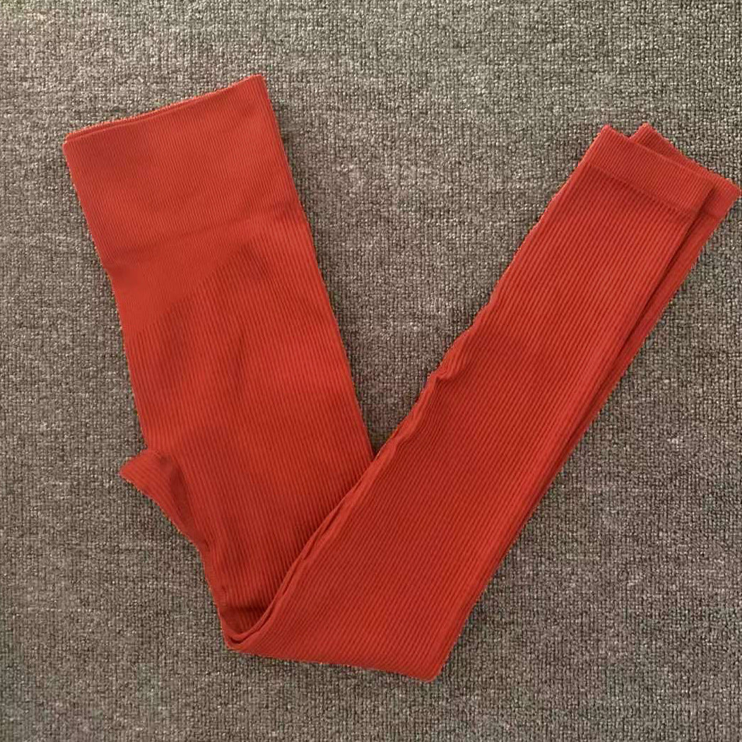 Sports Running Seamless Ribbed Long Sleeve Yoga Fitness Set, Bodycon High-Waisted Backless T-Shirt, Quick-Dry Workout Apparel