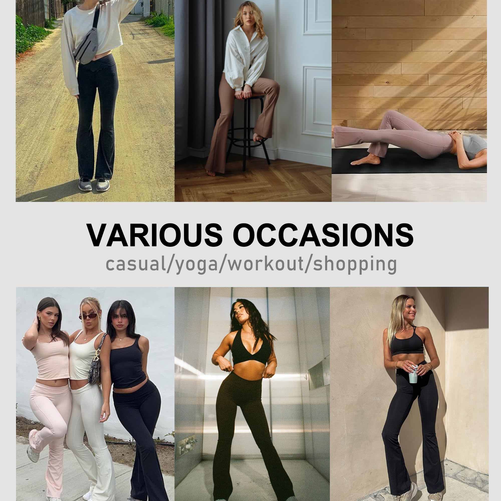 Cross-Waist Flared Leggings