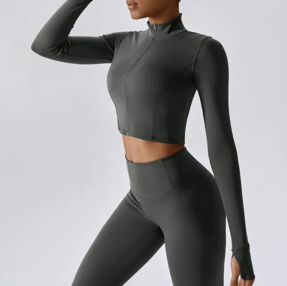 Sleek Women's Zippered Running Jacket