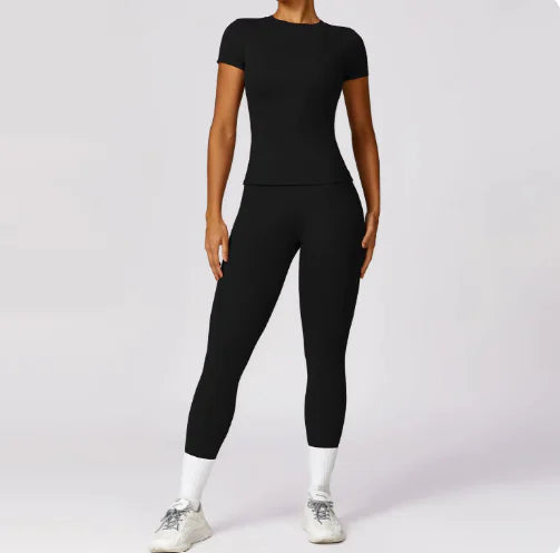 Spring Flex Short Sleeve Yoga Tee - Activewear Essentials