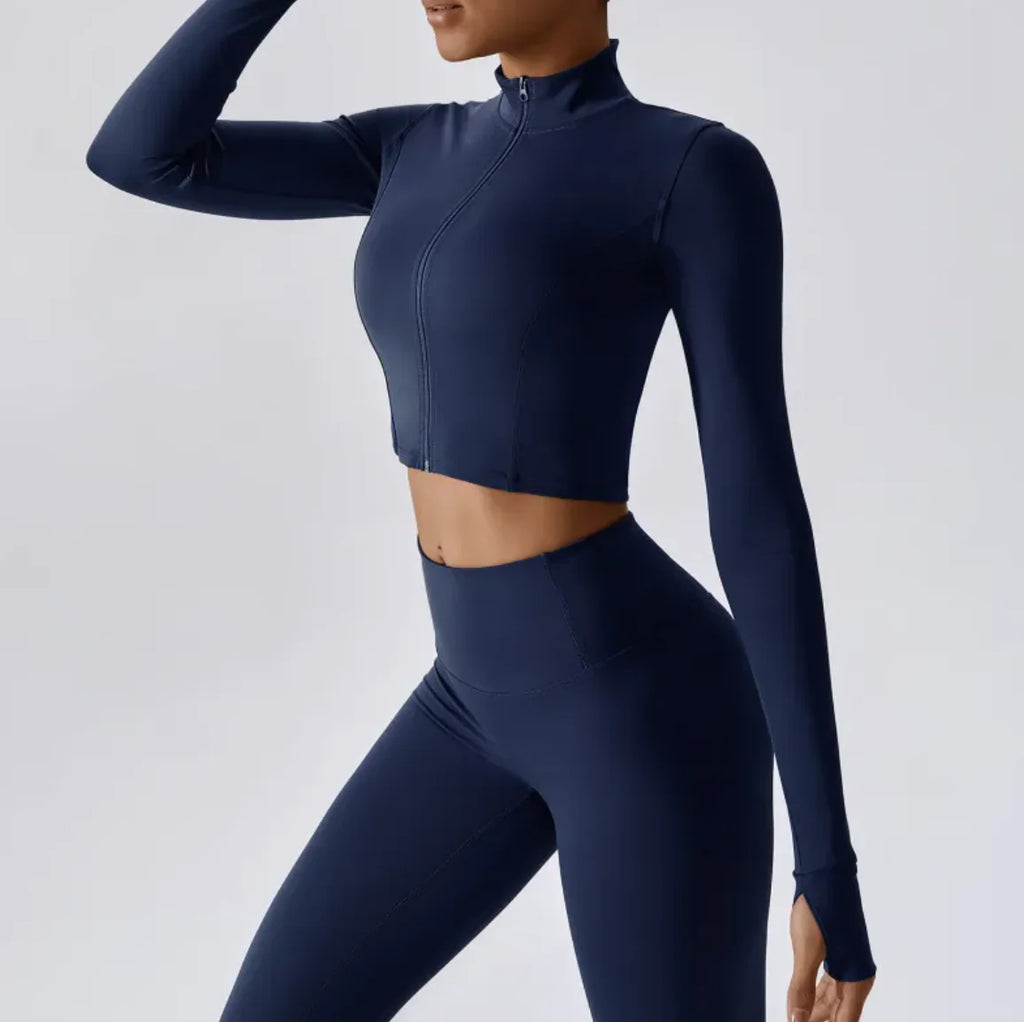 Sleek Women's Zippered Running Jacket