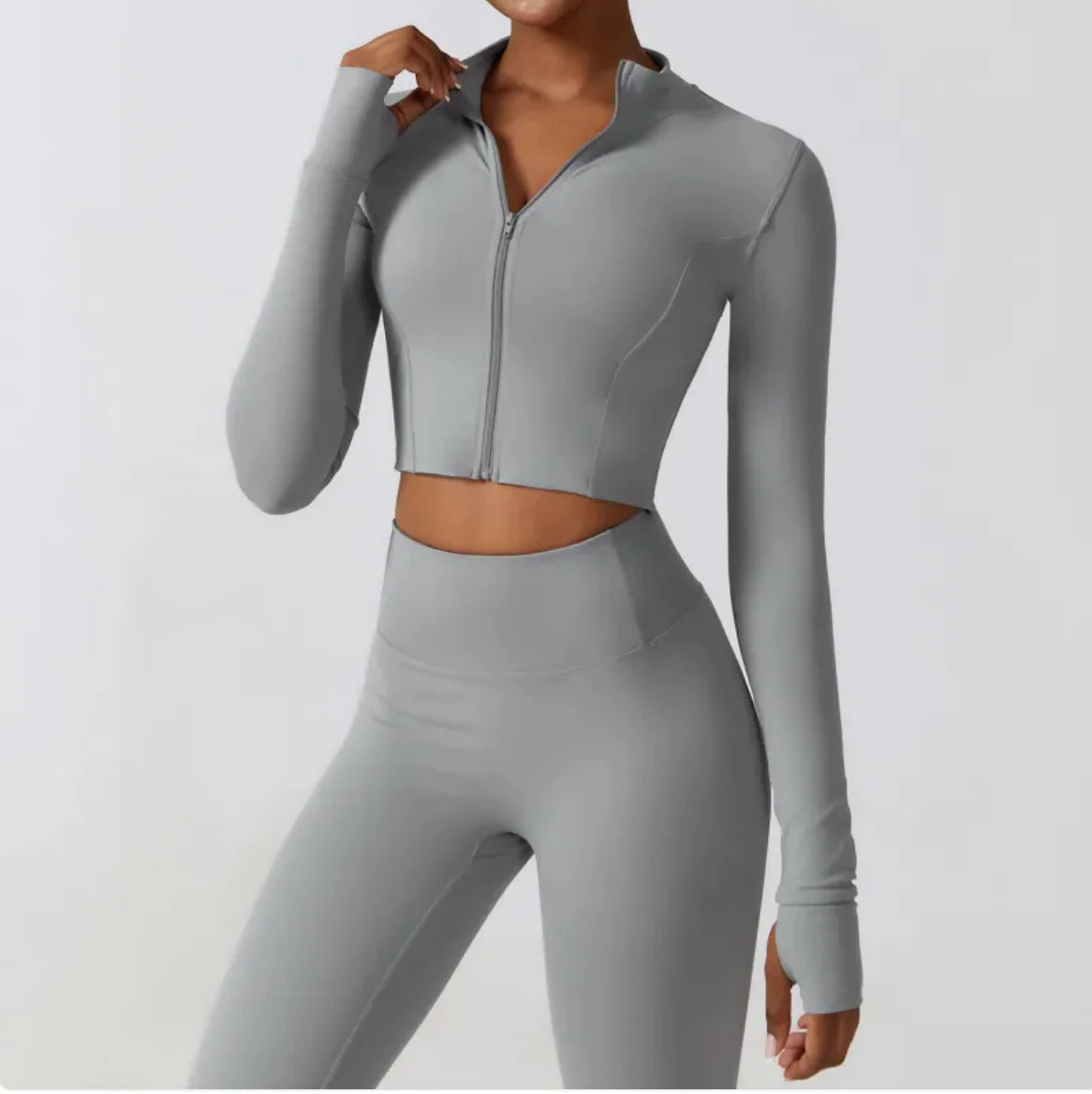 Sleek Women's Zippered Running Jacket