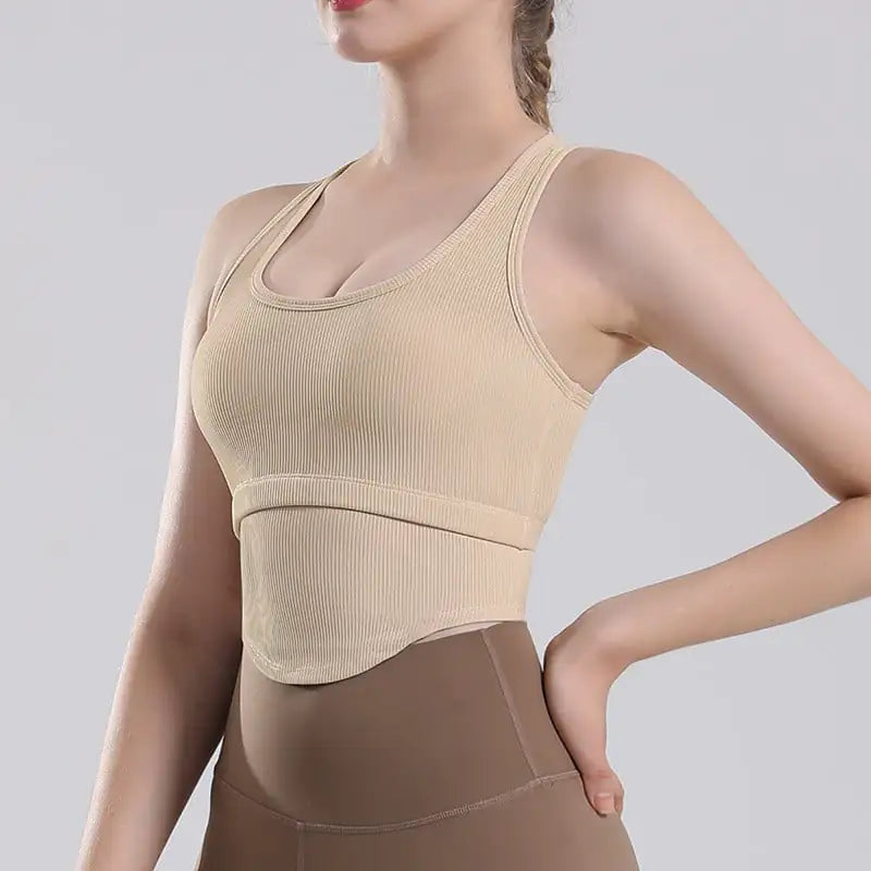 Cushioned Running Bra for Shock Absorption